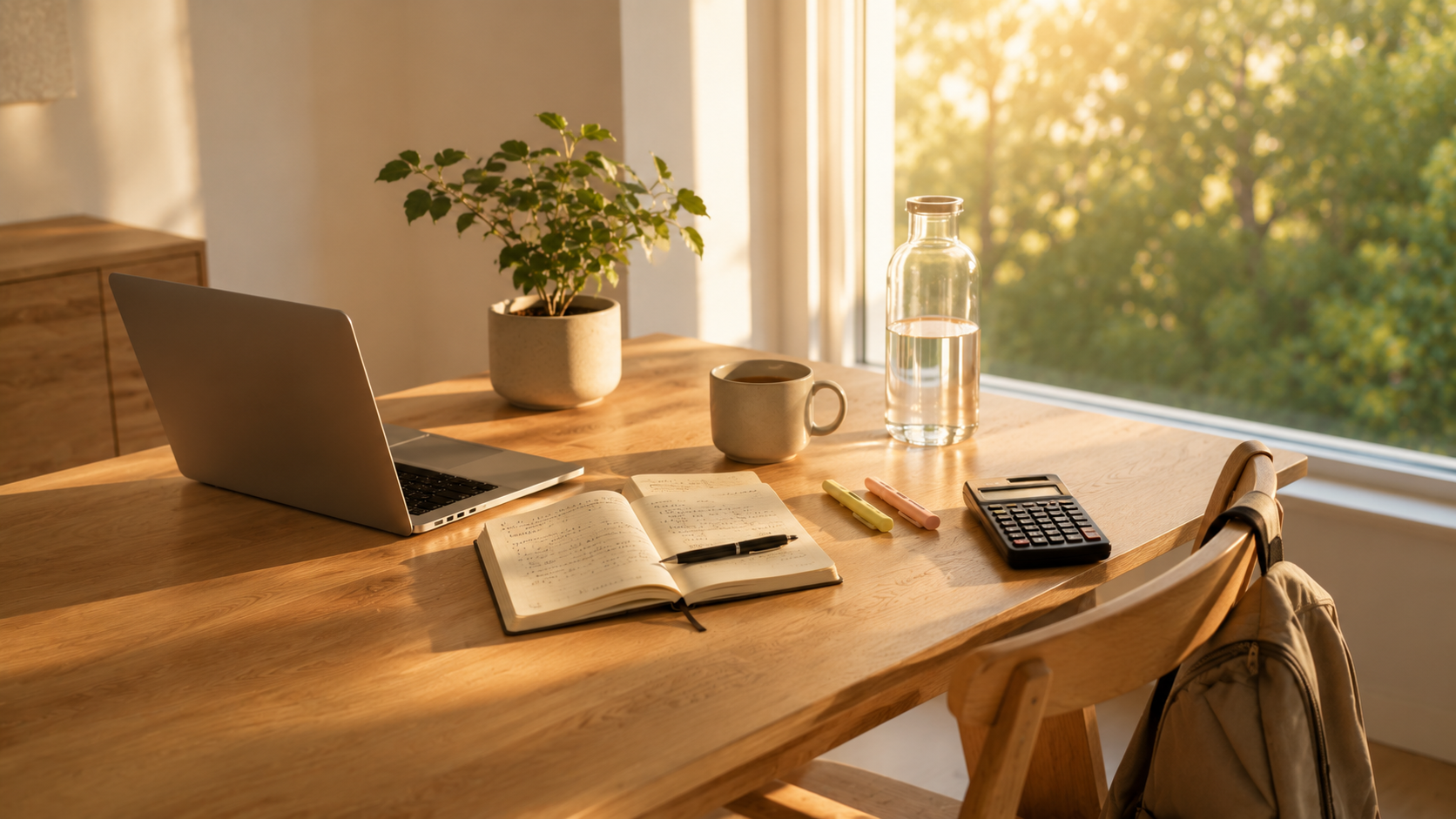 Lugar de estudio adecuado para el verano: espacio ventilado, luminoso y sin distracciones.