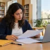 Estudiante revisando documentos para homologar su título de bachiller en España
